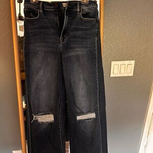 High Rise Distressed Denim Jeans